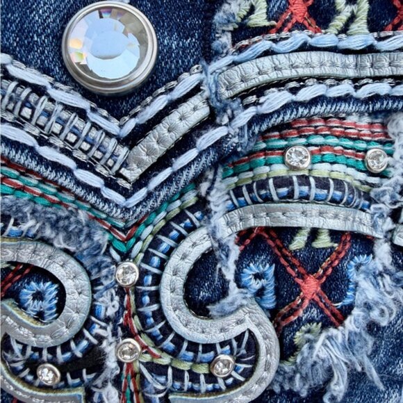 Rock Revival Jeans Women Size 25 High Rise Ankle Skinny Rhinestones Embellished - Picture 2 of 11